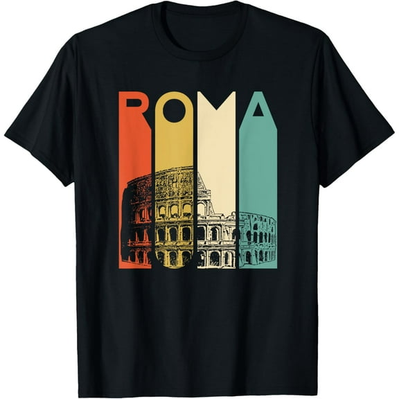 Rome Italy Roma Italian Retro Vintage Coliseum Architecture T-Shirt mens t shirt,black,women,funny,misfits,men,journey