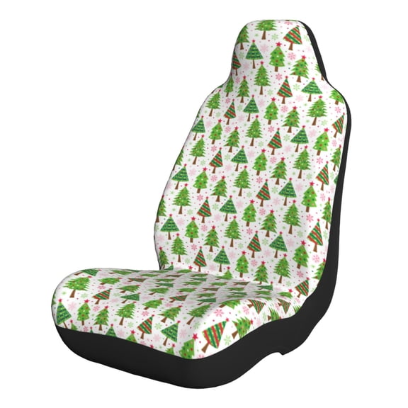 Honeii Christmas Trees for Car Seat Covers Full Set, Seat Covers for Cars, Car Seat Protector Waterproof, Leather Car Seat Cushion-1