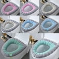 thumbnail image 5 of Soft Thicker Warmer Stretchable Washable Toilet Seat Cover Bathroom Toilet Seat, 5 of 5