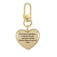 thumbnail image 1 of Qoutes Famous People Healing Donnot Gether Flowers Gold Heart Keychain Metal Keyring Holder, 1 of 3