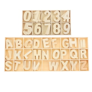 592 Pieces 1/2 Inch Mini Wooden Alphabet Letters and Unfinished Wood  Numbers
