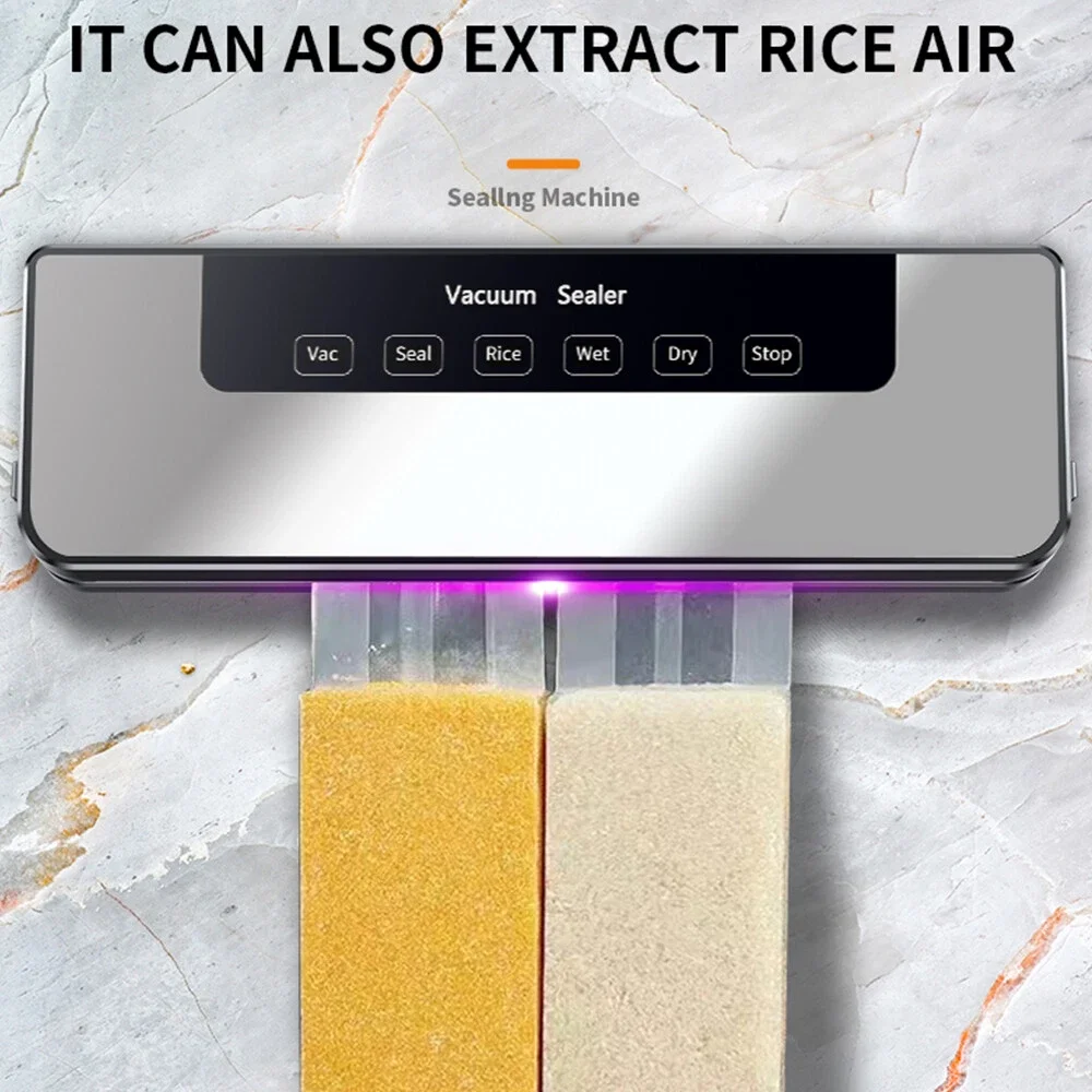 Food Vacuum Sealer Machine Automatic Air Sealing for Dry and Moist Food with 50 Sealer Bags for Food