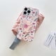 thumbnail image 2 of Funda de teléfono con diseño de conejo floral rosa compatible con iPhone 13 Pro, bonita funda de dibujos animados de conejo coreano 3D con soporte para mujeres y niñas., 2 of 8