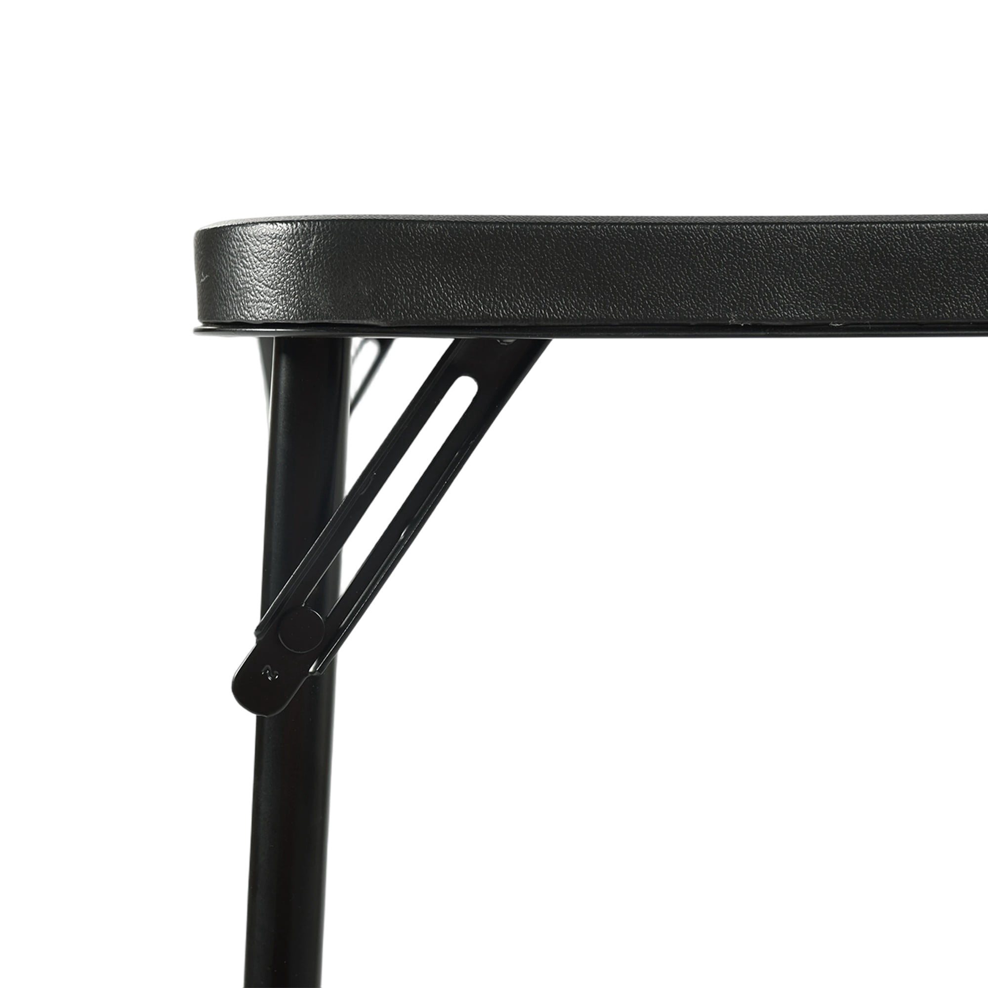 BSHTI 34" Square Folding Table – No Assembly Portable Card Table, PVC Top with Metal Frame, Indoor Outdoor Use for Dining Room, Living Room, Office & Camping, Black