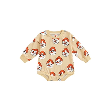 

LWXQWDS Infant Baby Girls Boys Christmas Romper Long Sleeve Santa Claus Print Sweatshirt Jumpsuit Clothes C 6-12 Months