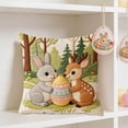 thumbnail image 5 of Iumwxz Easter Decorative Pillow Covers 18x18 Inch, Soft Fabric Throw Pillow Cases with Rabbit Egg Chicken Print for Couch Living Room Bedroom Spring Decor, No Insert, 5 of 5
