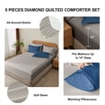 thumbnail image 5 of Flymme Blue Comforter Set ,5 Pieces Twin Bed in a Bag Quilted Diamond Bedding Comforter Set with Sheets,All Season Twin Bed Sets for Man Women, 5 of 8