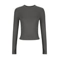 thumbnail image 7 of BLCHUNen Athletic Shirts for Women Long Sleeve Slim Fitted Pullover Crew Neck Stretch Workout Sports Active Exercise Fall Tops, 7 of 7