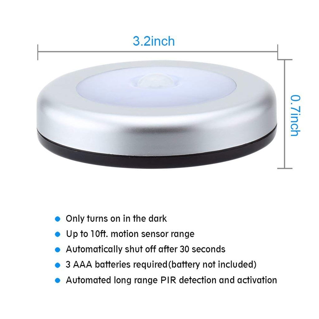 Arestory Motion Sensor Night Light LED Stair Lights Electric Torches for Lighting Battery Under Cabinet Light for Kitchen,Bedroom,Bathroom of 3 Pack