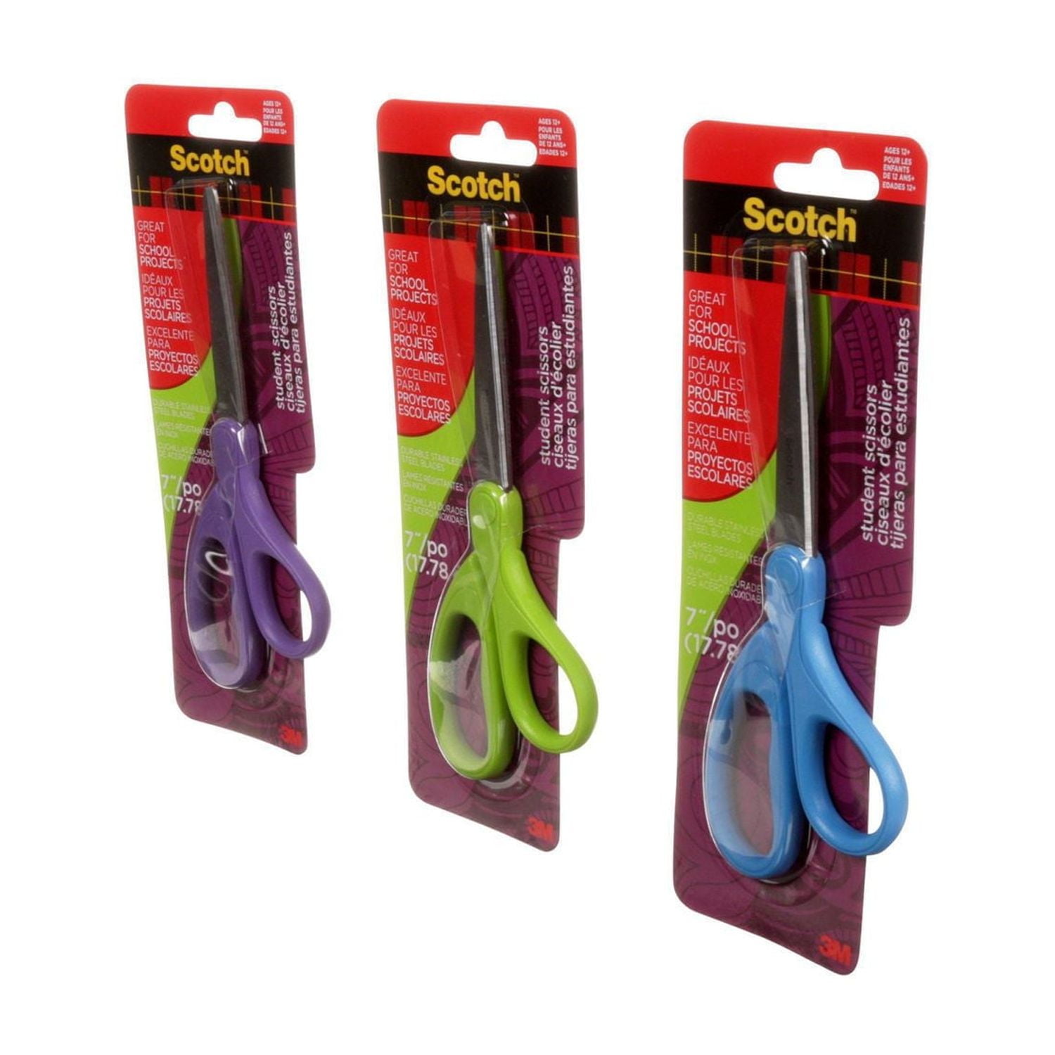 Scotch® Student Scissors 1407S-MIX-ESF, 7 in (17.8 cm), 1 Pair Per Pack