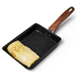 Grusce Japanese Omelette Pan,Premium Tamagoyaki Pan Rectangle Small Frying Pan with Silicone Spatula & Brush Omelette Maker Nonstick Omelet Pan