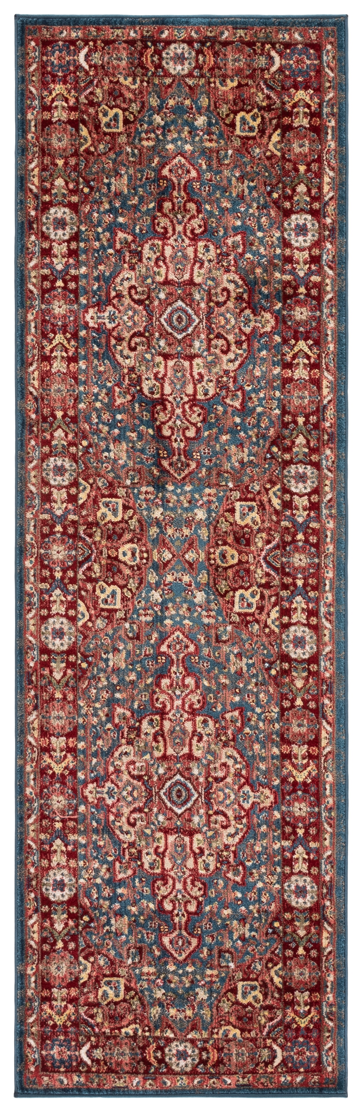 Safavieh Kashan Pema Oriental Runner Rug, Blue/Red, 2'6" x 14'