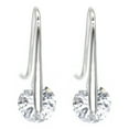 thumbnail image 2 of 14K White Gold Drop Earrings with Floating Swarovski Crystals, 2 of 3