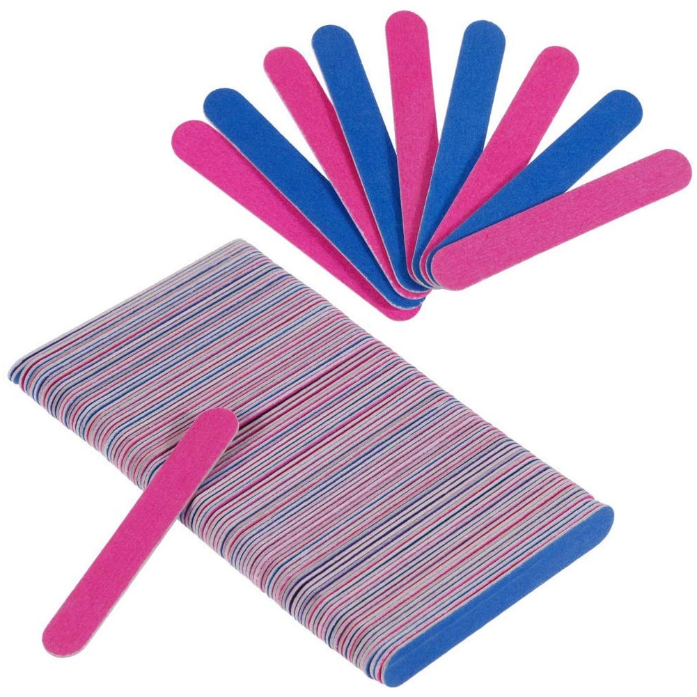 SPRING PARK 100Pcs Double Side Mini Disposable Nail Files Double Sided