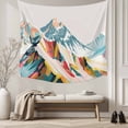 thumbnail image 5 of Mountains Teal Small Tapestry for Bedroom Wall Hanging Tapestry,Yellow Red Turquoise Abstract Painting Art Ceiling Backdrop Tapestries Poster Blanket Wall Decor for Teens Room Living Room 23" x 28", 5 of 8