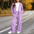 thumbnail image 7 of BXJX Girls Outfit Sets Size 10-12, Spring Fall Long Sleeve Zip up Hoodies and Sweatpants 2 Piece Sets, 7 of 7