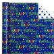 thumbnail image 3 of Papel de regalo WRAPAHOLIC reversible para cumpleaños, 43 cm x 10 m, color azul, 3 of 6