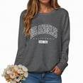 thumbnail image 2 of Towmus Womens Casual Long Sleeve Los Angeles Letter Print Loose Pullover Top Crewneck Graphic Sweatshirts, 2 of 4