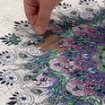 thumbnail image 4 of Ambesonne Colorful Jigsaw Puzzle Durable Cardboard, Exotic Wild Peacock, 1000 pcs, Violet Blue Green Pink, 4 of 5