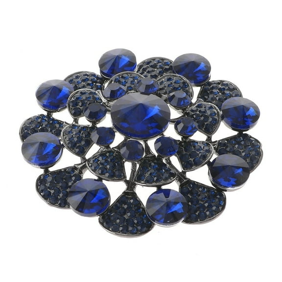 Large Crystal Flower Brooch