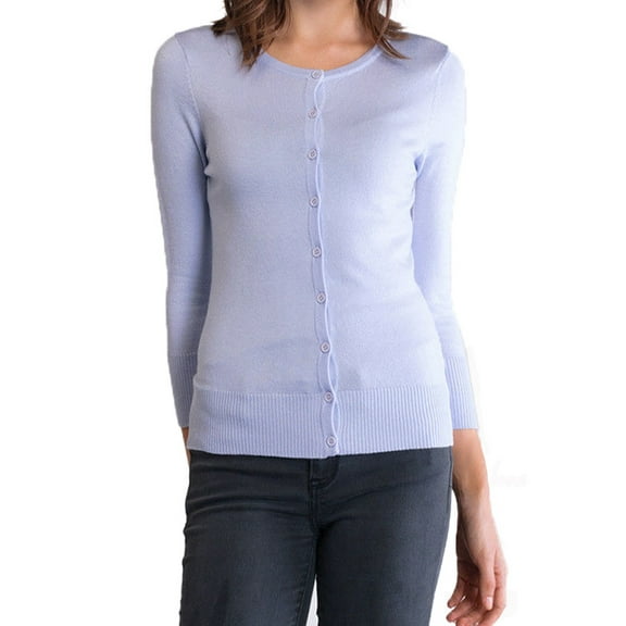 Lilac Classic Button up Cardigan Fitted Sweater - Retro Vintage 50s Style