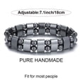 thumbnail image 4 of Magnetic Hematite Bracelet, Adjustable Design Magnetic Bracelet Reduce Puffiness Help Calm Down Blood Circulation Better Sleep, Fit For Most People, 4 of 4