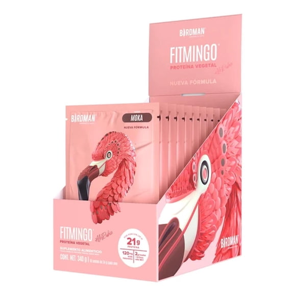 Caja con 10 sobres de Proteina Vegetal 34 g c/u Moka Birdman