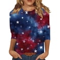 thumbnail image 2 of Hogleaql 250th Anniversary Usa Shirt for Women 3/4 Sleeve Crew Neck Usa 1776-2026 T-Shirts Independence Day Patriotic Fashion Pullover Tops Dark Blue 3XL, 2 of 5