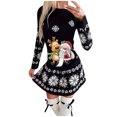 thumbnail image 1 of Vestidos de Navidad Para Mujer Moda Otoño E Invierno Manga Larga Navidad Impreso Cuello Redondo Vestidos Largos Odeerbi ODB198587, 1 of 5