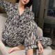 thumbnail image 4 of Conjunto de pijama a cuadros para mujer, ropa de dormir de manga larga, pantalones Piiama, traje coreano de 2 piezas, ropa de noche con botón de bolsillo, ropa de casa, Otoño, nuevo, 4 of 4