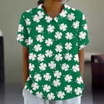 thumbnail image 4 of Pxiakgy T-Shirt Vert pour la Saint-Patrick, Col Imprimé, Ample, Décontracté, Manches Courtes, Col Irlandais, 4 of 5