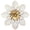 32B-White Gold, variant on Metal Flower Wall Art Decor, 10“ Rustic Modern Floral Sculpture, Distressed Iron Wall Hanging Home Decoration Accent Artworks for Indoor Kitchen Bedroom Living Room Office Outdoor Garden Patio