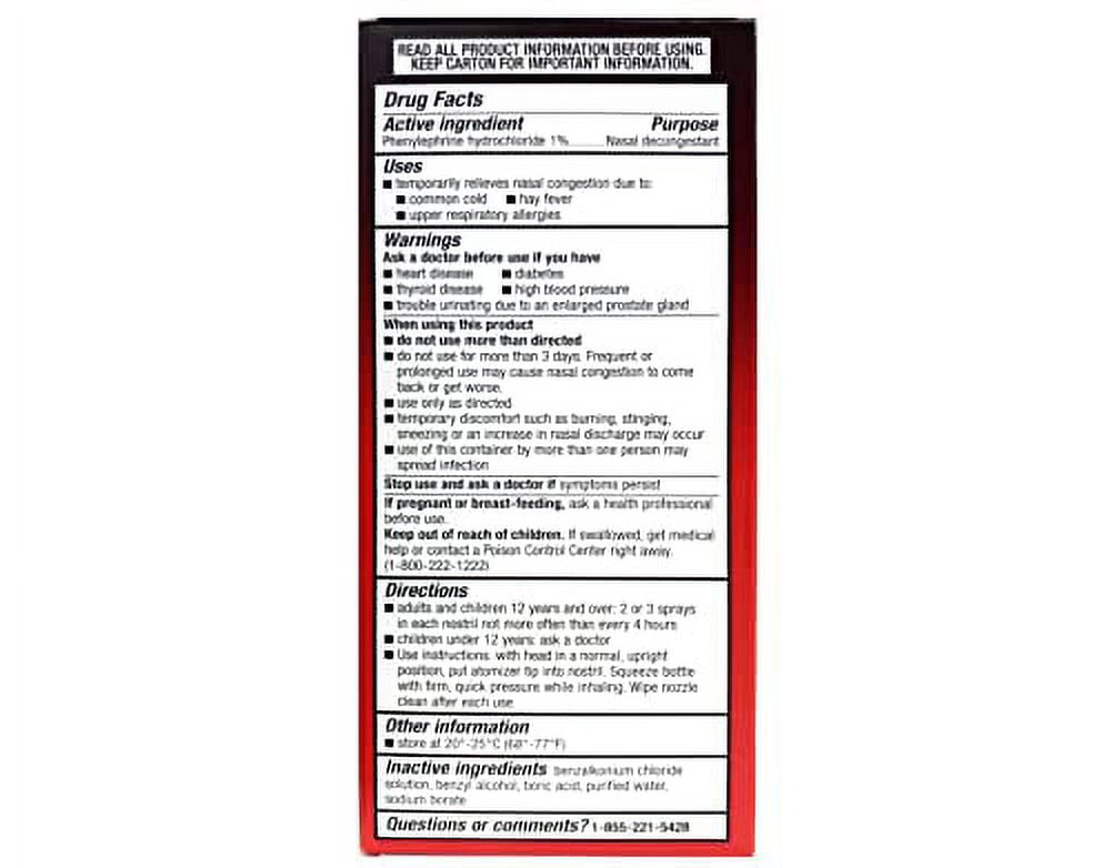 4-Way Fast Acting Nasal Spray 1 Fl Oz Pack of 2