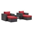 thumbnail image 2 of Modway Convene 5 Piece Set Outdoor Patio with Fire Pit in Espresso Red, 2 of 10