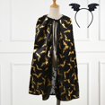 thumbnail image 2 of YunPes Halloween Children's Cape Printed Lace Cape with Headband Children's for Performance Puffy Jacket for Toddlers, 2 of 5