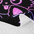 thumbnail image 5 of Manfei Galaxy Cat Quilt Full, Iridescent Outline Full Bedspread Sets, Black Pink Blue, 3 Pieces, 1 Coverlet and 2 Pillowcases, 5 of 7