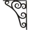 thumbnail image 4 of Ekena Millwork 2"W x 10"D x 12"H Tristan Wrought Iron Bracket, (Triple center brace), Antiqued Silver, 4 of 8