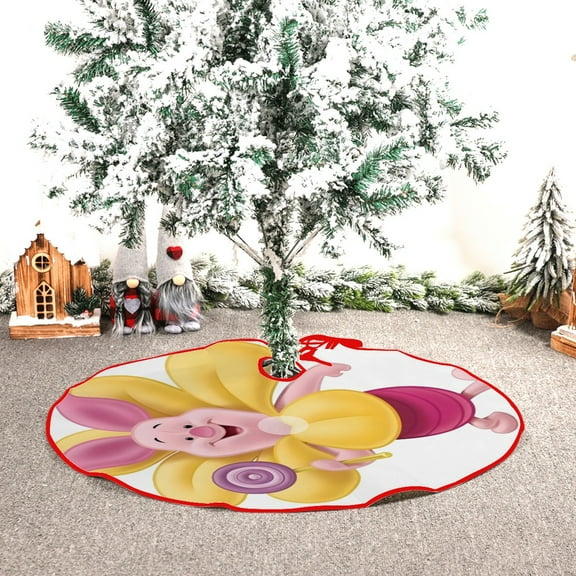 Winnie The Pooh-Piglet themed Christmas Tree Skirt 48inch premium collectible decor