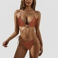 thumbnail image 2 of QIUOMBBP Women's Halter Bikini Set High Cut Triangle Side Tie Two Piece Swimsuit Beads Straps Bathing Suit for Summer Beach Watermelon Red XL, 2 of 8