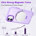 thumbnail image 2 of CASEFIV for iPhone 11 Case,with Magnetic Invisible Stand [Military Drop Protection] [Compatible with MagSafe] Shockproof Slim Translucent Anti-Slip with 2 Screen Protector+2 Lens Protector,Purple, 2 of 8