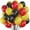 Black, Red and Yellow, variant on Prextex 75 Green Party Balloons 12 Inch Green Balloons with Matching Color Ribbon for Green Theme Party Decoration, Weddings, Baby Shower, Birthday Parties Supplies or Arch Décor - Helium Quality