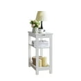 thumbnail image 2 of Kings Brand Furniture - Slim Wood Side End Table with Storage Shelves & Pull-Out Tray, Nightstand for Bedroom, Living Room, White, 2 of 3