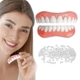 thumbnail image 1 of Paquete de 2 dentaduras postizas, dientes cosméticos, cómodas carillas para dentaduras postizas superiores e inferiores, dientes cosméticos, 1 of 3