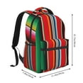 thumbnail image 5 of Horeoi Mexican Serape Blanket Stripes Print Eco-Friendly Lightweight Student Backpack for School Travel - Ergonomic Padded Laptop Compartment & Multi-Pocket Design, 5 of 5