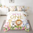 thumbnail image 2 of Erosebridal Ensembles de Literie Faune Mignonne Format Simple, Ensembles de Douillette Rose avec Draps, Décor d'Animaux de la Forêt Dessin Animé, Réversible, 2 of 5