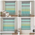 thumbnail image 5 of Teal Black Boho Semi Sheer Curtains Drapes for Living Room, Bedroom, French Doors Window 54 Inches Long, Vintage Ethnic Tribe Abstract Art Rod Pocket Chiffon Curtain Drapery Voile Draperies Panel, 5 of 8