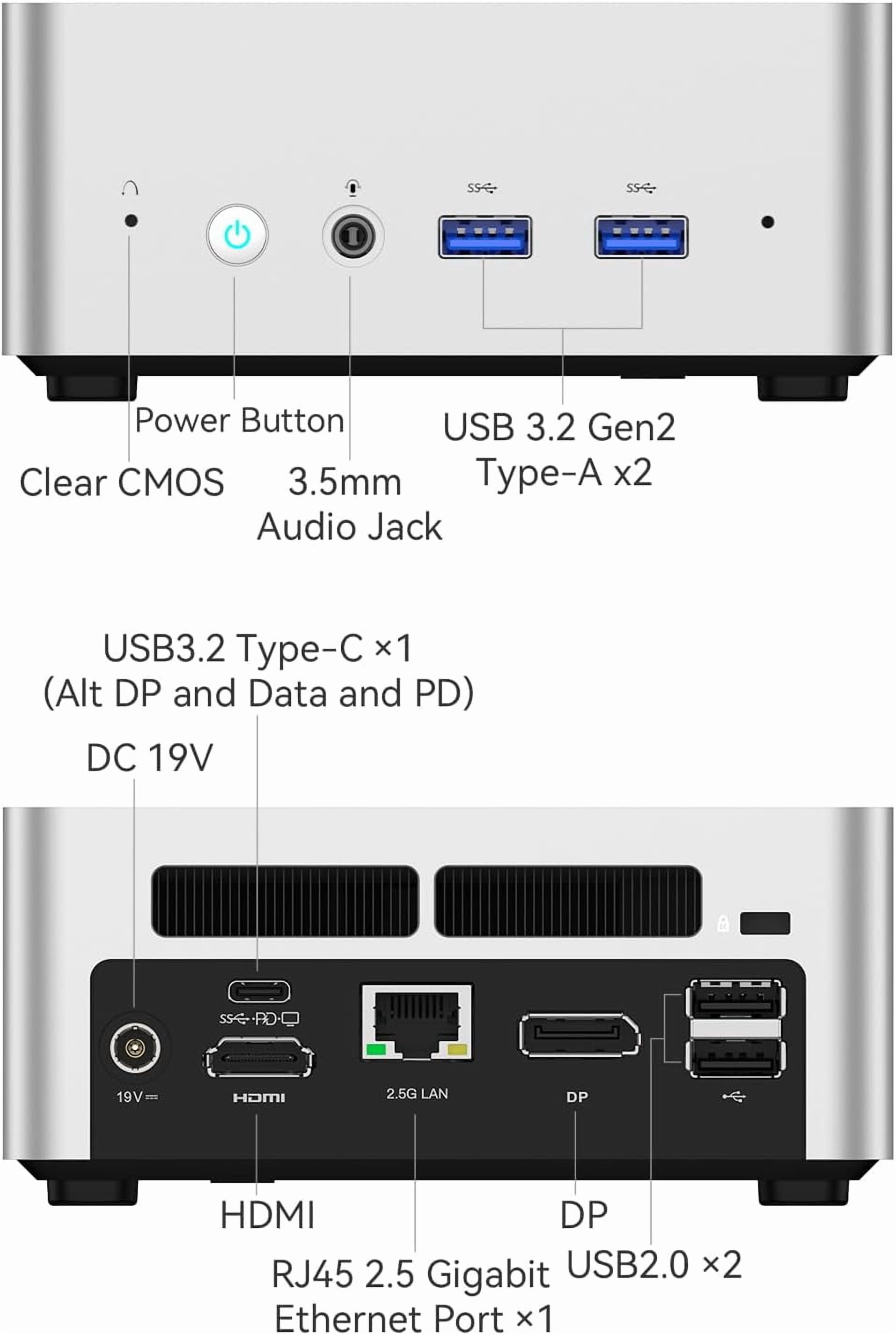 MINISFORUM GK41 Mini PC, Intel J4125 Quad Core, 8GB DDR4, 256GB