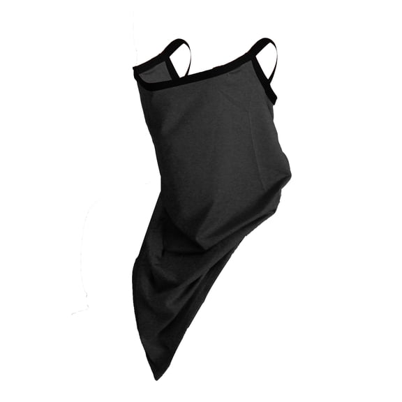 Unique Bargains 1 Pc Neck Gaiter Solid Triangle Earloop Scarf Mask Bandana Black