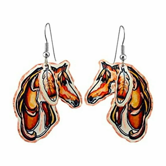 FRONT LINE JEWELRY Horse Earrings Showcase Horse Chestnut Design Unique Gifts for Horse Lover's Horse Jewellry, Horse Memorial Gifts