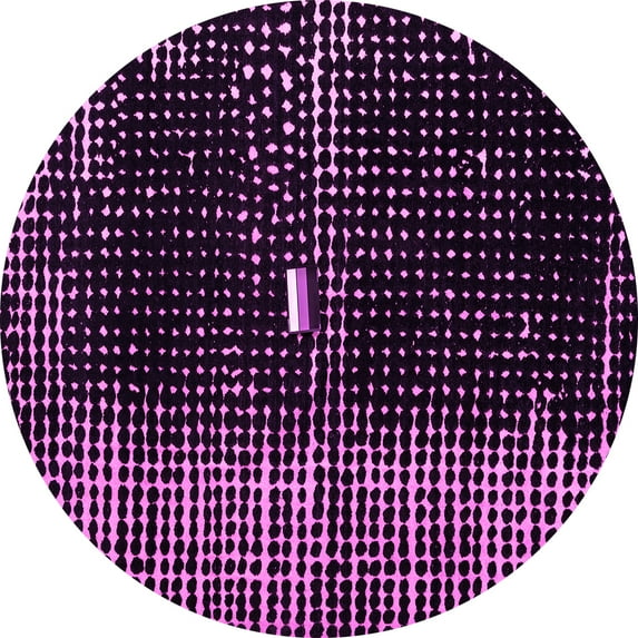 Ahgly Company Indoor Round Abstract Pink Modern Area Rugs, 5' Round
